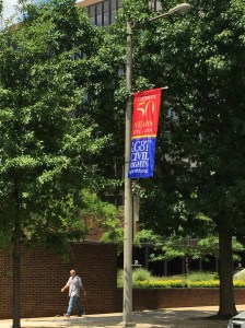 Citywide banners announce the celebrations. Photo courtesy Xander Karkruff.